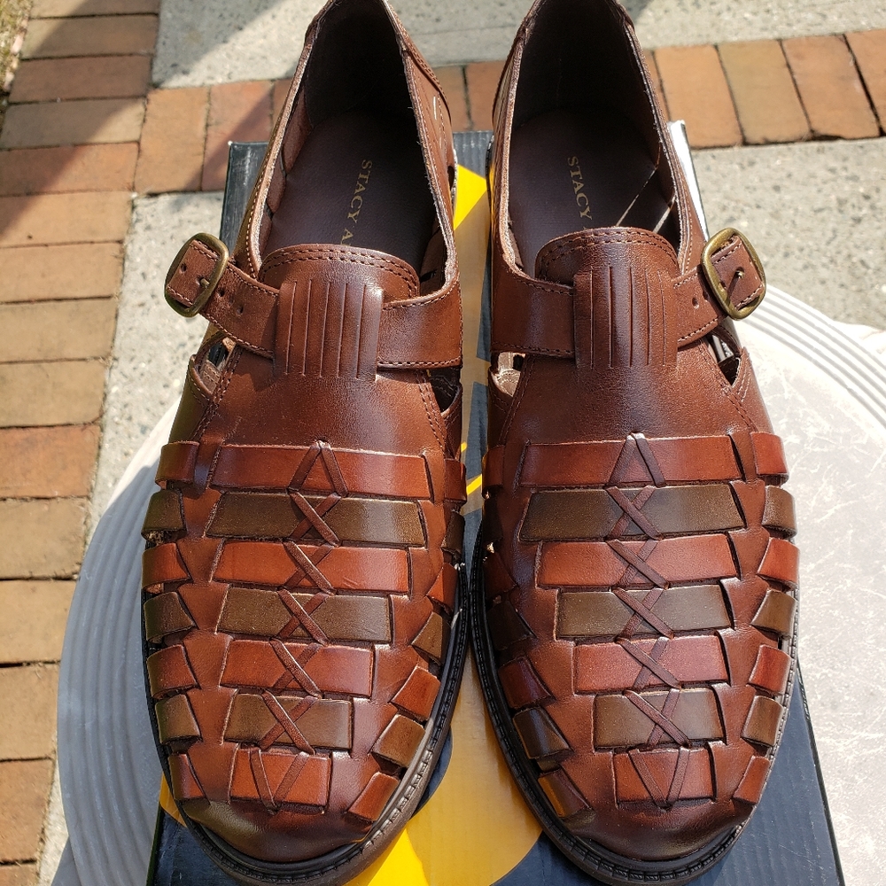 NEW STACY ADAMS SIZE 9D (Medium) HUARACHES (CLOSED FISHERMAN) SHOES/SANDALS